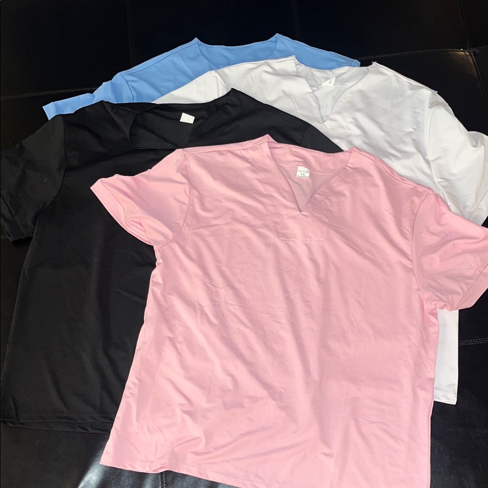 New without tags gender neutral scrub tops, XXL, (4 count)